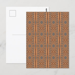 Carte Postale Tone Terre Tribal Ruban Art Motif Abstrait