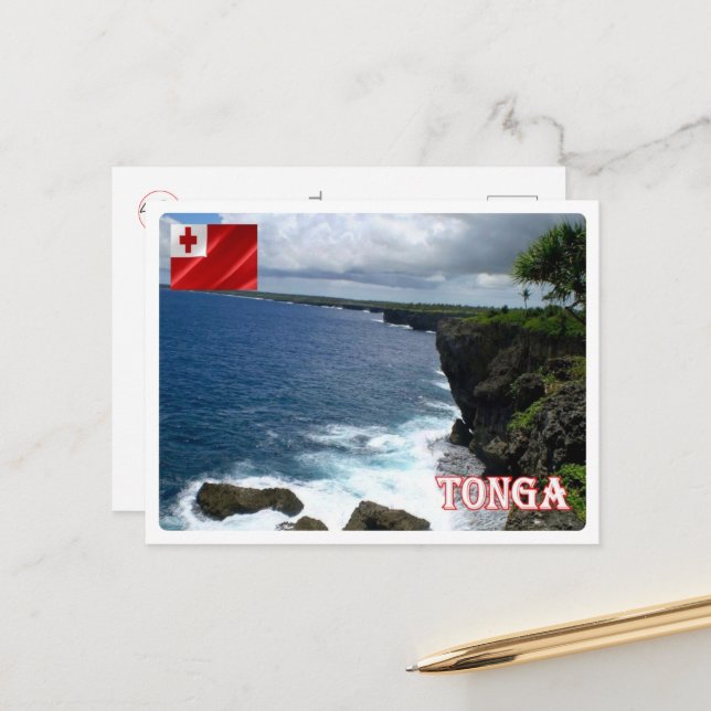 Carte Postale Tonga - Littoral - (Devant/Arrière en situation)