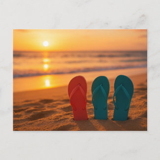 Carte Postale Tongs dans le sableCarte postale