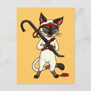 Carte Postale Tonkinois chat Zombie Slayer