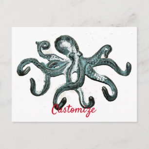Carte Postale Tonnerre octopus bleu