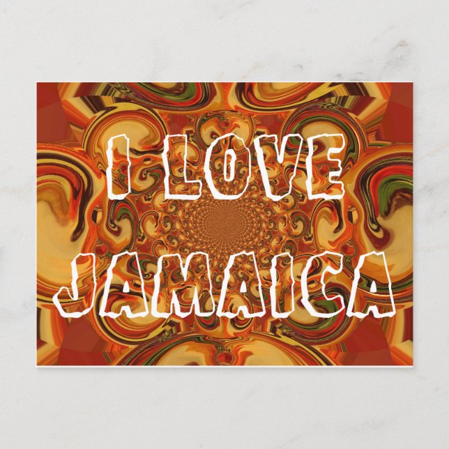 Carte Postale Tons Abstraits orange, marron et vert (Devant)