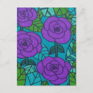 Carte Postale Tons cool Jungle Floral Art