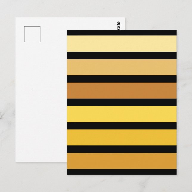 Carte Postale Tons Jaune Doré Sur Noir (Devant / Derrière)