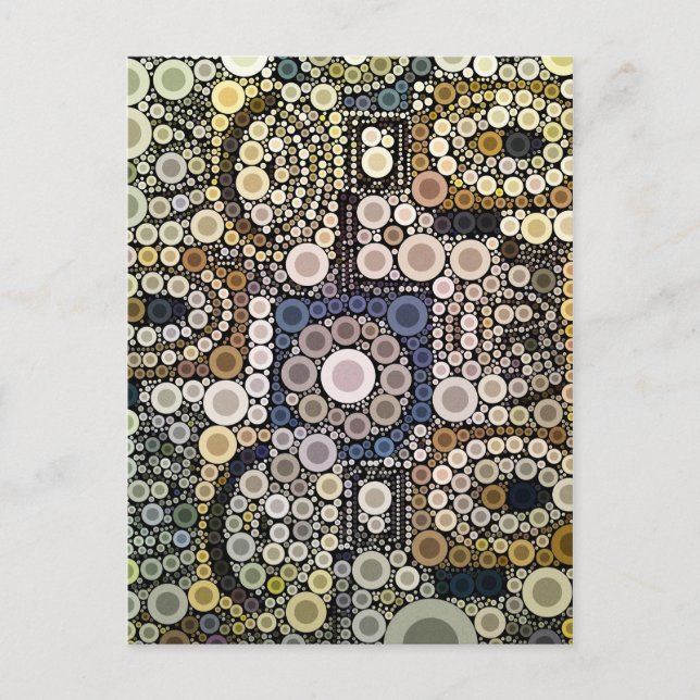 Carte Postale Tons Terre Cercles Concentrés Mosaïque Motif (Devant)