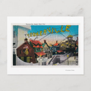 Carte Postale Toonerville à Ocean Park Pier Santa Monica, CA