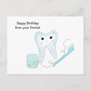 Carte Postale Tooth and Toothbrush Dental Design