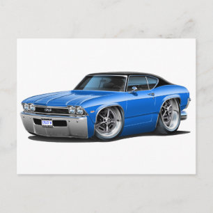 Carte Postale Top bleu-noir Chevelle 1968