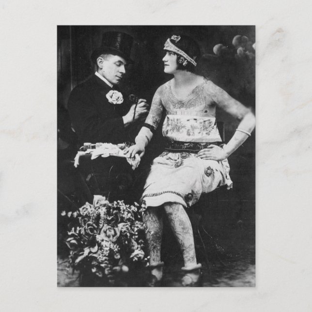Carte Postale Top Chapeaux et tatouages (Devant)