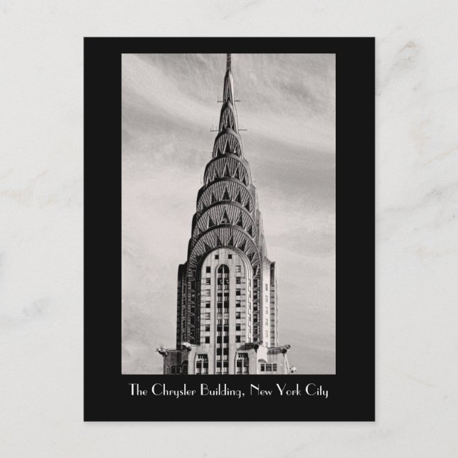 Carte Postale Top of the Chrysler Building NYC - B&W (Devant)