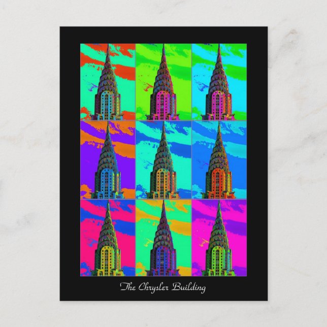 Carte Postale Top of the Chrysler Building Pop Art (Devant)