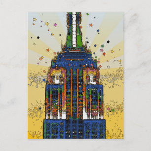 Carte Postale Top of the ESB Psychedelic NYC Style