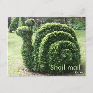 Carte Postale Topiary jardin escargot mail mignon fun vert