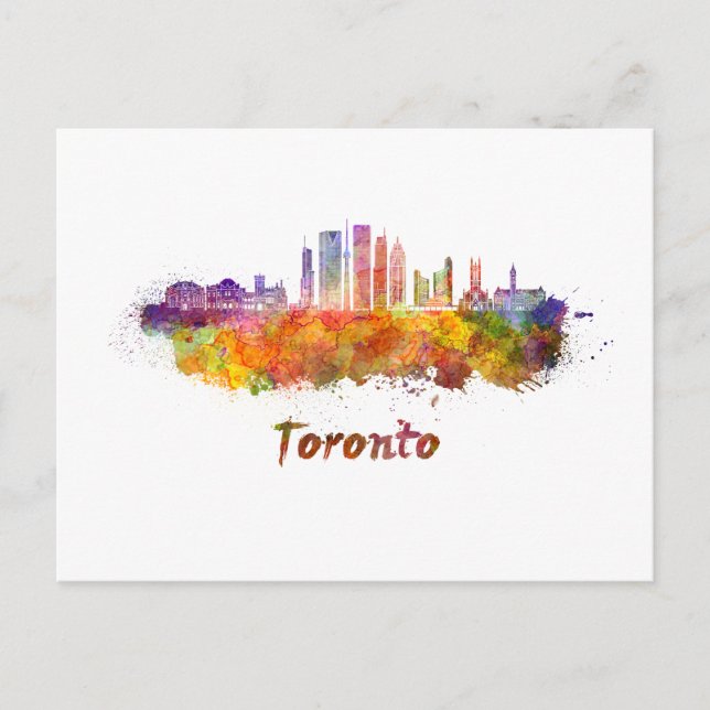 Carte Postale Toronto V2 skyline in watercolor (Devant)