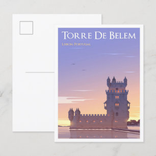 Carte Postale Torre de Belem Lisbonne Portugal Vintage voyage