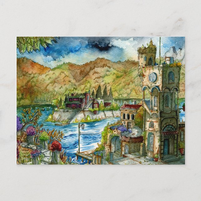 Carte Postale Torre del Lago Acuarela  (Devant)