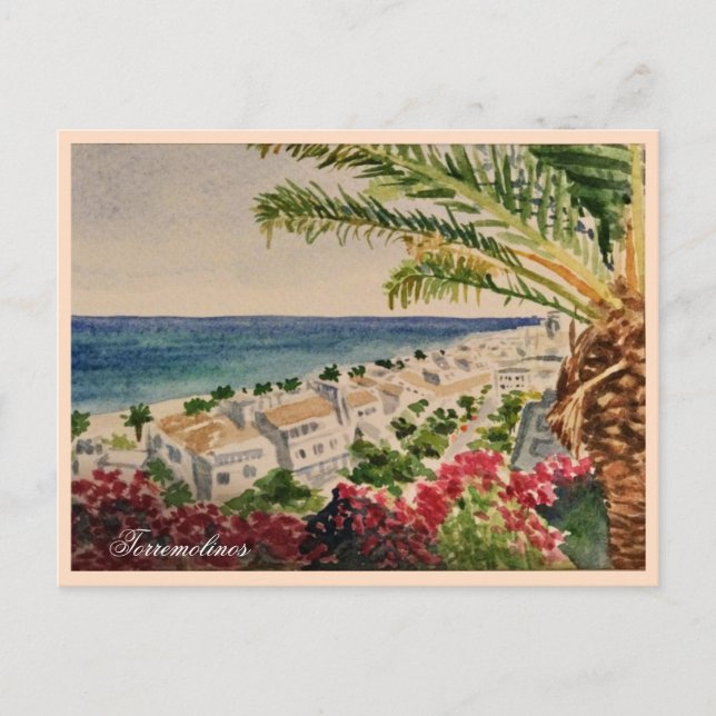 Carte Postale Torremolinos Costa del Sol Espagne aquarelle mer (Devant)