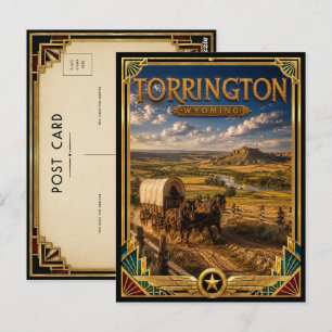 Carte Postale Torrington Wyoming Art Déco Vintage Âge d'Or
