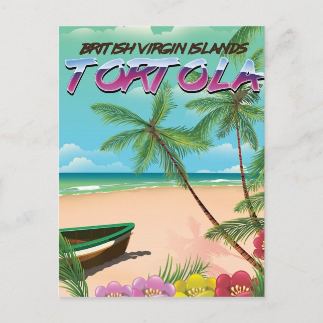 Carte Postale Tortola affiche de voyage des îles vierges britann (Devant)