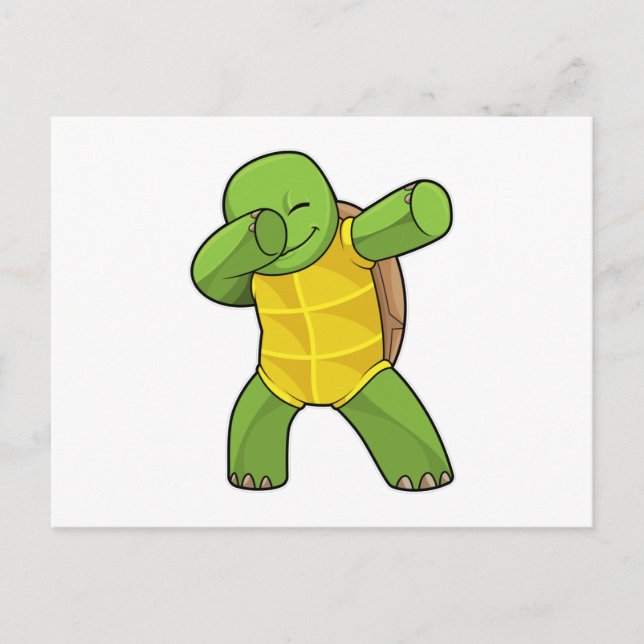 Carte Postale Tortue à la danse hip hop Dab (Devant)