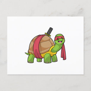 Carte Postale Tortue à l'art martial avec épée