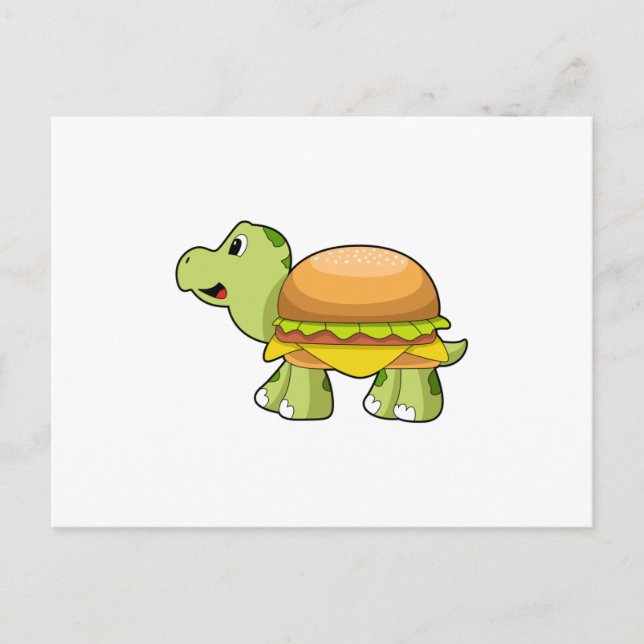 Carte Postale Tortue avec carapace en forme de burger.PNG (Devant)
