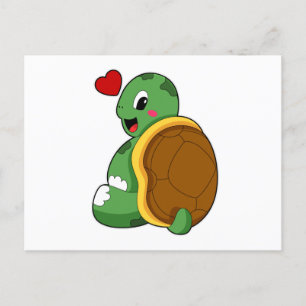Carte Postale Tortue avec cœur