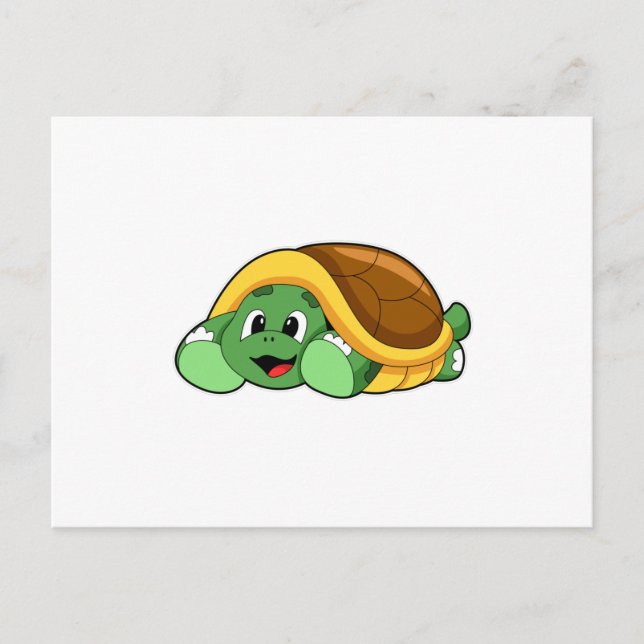 Carte Postale Tortue avec coquille comme couverture (Devant)