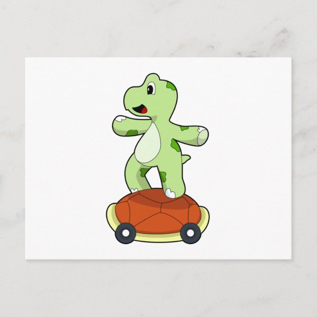 Carte Postale Tortue avec coquille en tant que skateboard (Devant)