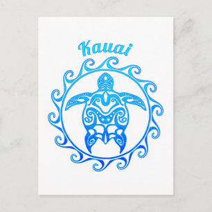 Carte Postale Tortue bleu de l'océan Kauai
