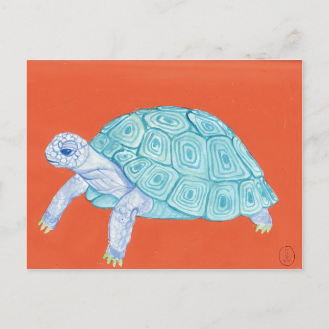 Carte Postale Tortue bleue (Devant)