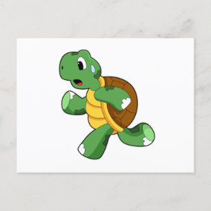 Carte Postale Tortue comme joggeur à la course
