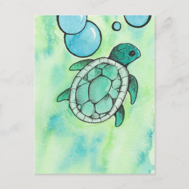 Carte Postale Tortue de mer (Devant)