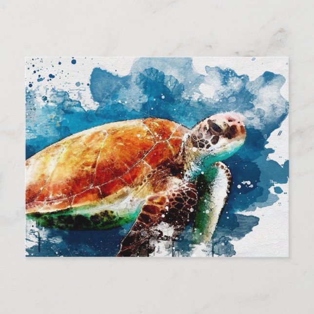 Carte Postale Tortue de mer (Devant)