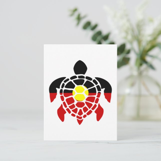 Carte Postale Tortue de mer aborigène australien (Debout devant)