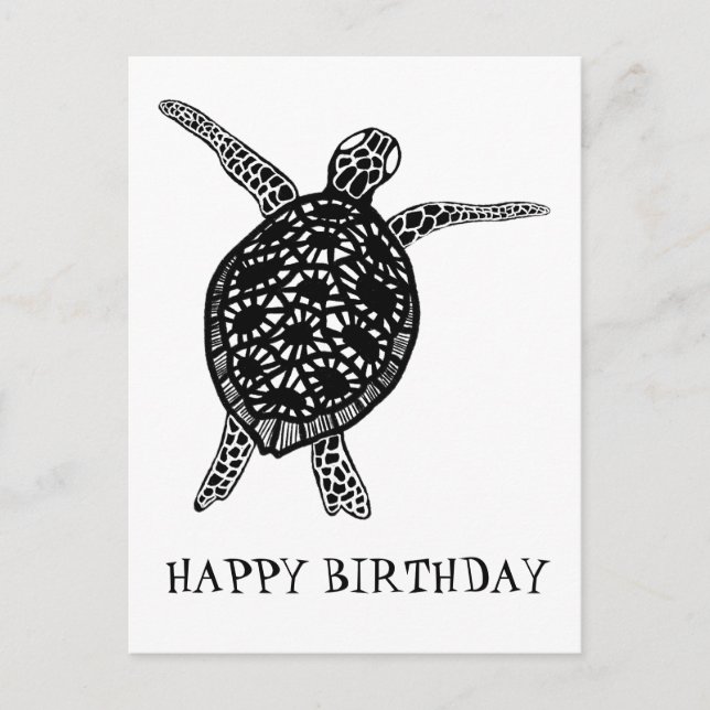 Carte Postale Tortue de mer JEUX ANNIVERSAIRE (Devant)