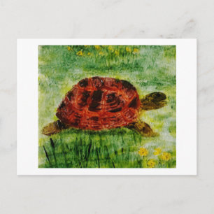 Carte Postale Tortue de peinture d'animal reptile