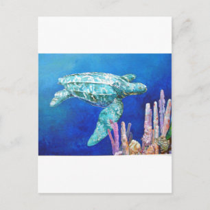CARTE POSTALE TORTUE DE RETOUR