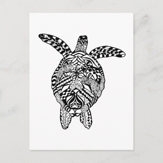 Carte Postale Tortue de style (Devant)