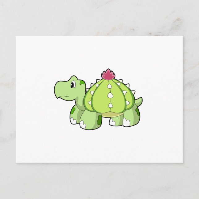 Carte Postale Tortue en cactus (Devant)
