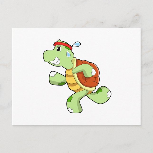 Carte Postale Tortue en tant que coureur (Devant)
