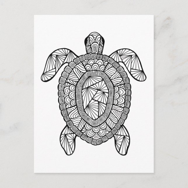 Carte Postale Tortue inspirée (Devant)