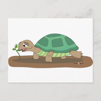 Carte Postale Tortue mangeant