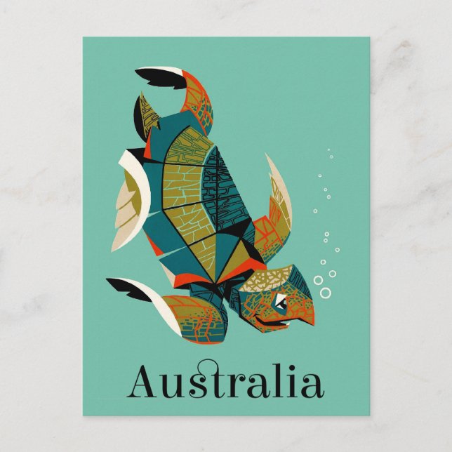 Carte Postale Tortue marine australienne (Devant)