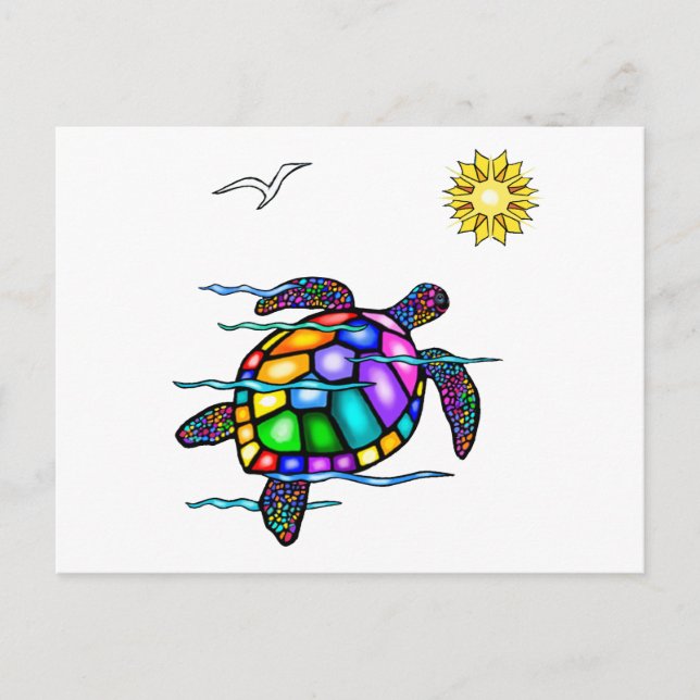 Carte Postale Tortue marine n° 1 (Devant)