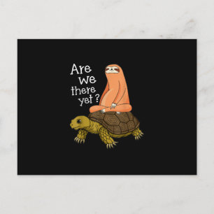Carte Postale Tortue mignonne et Sloth Retour à l'école cadeau d