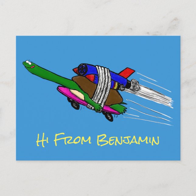 Carte Postale Tortue volante (Devant)