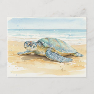 Carte Postale Tortues de mer de Kauai se reposant sur la plage
