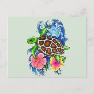Carte Postale Tortues de mer tropicales