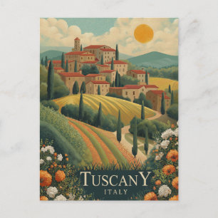 Carte Postale Toscane au coucher du soleil - Italie Voyage